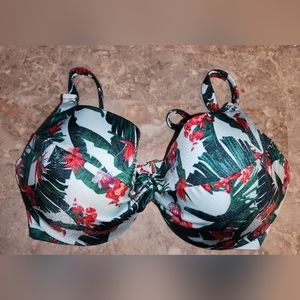 38C ❤️Sale VS Swim Twist Removable Push Up Bikini Top Blue Palm